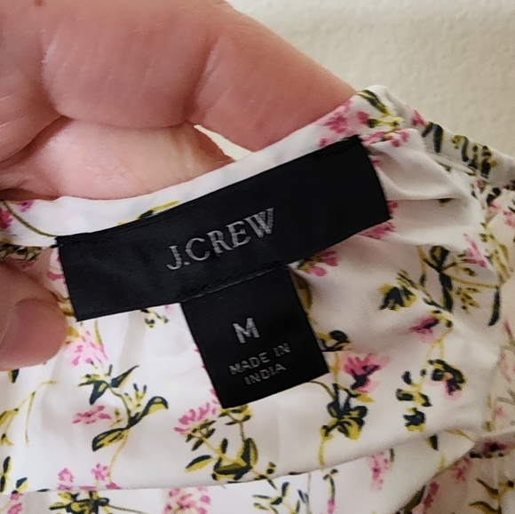 J.Crew Cream Floral Blouse M - Picture 4 of 6